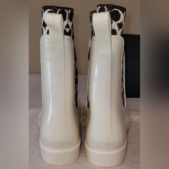 Coach White and Black Ankle Boots - Picture 3 of 10